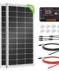 200W 12V 24V Solar Panel Kit With 30A PWM Charge Controller for RVs Campers Boats and Off Grid Power Supply Monocrystalline Panel