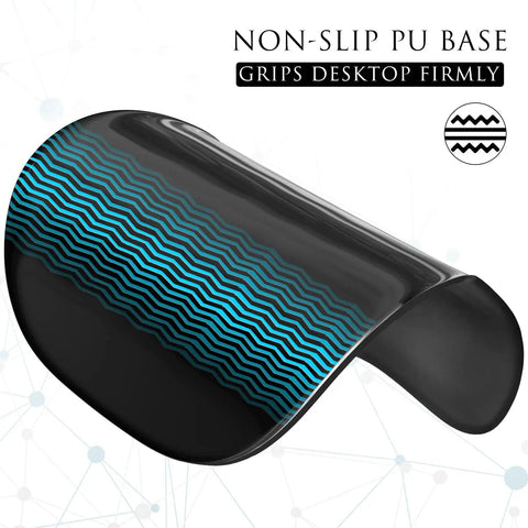 Ergonomic Mouse Pad With Gel Wrist Rest For Pain Relief, Non Slip PU Base, shown with a close-up of smooth black surface