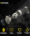 Dope AC Compressor With Clutch Assembly For Honda Civic 2006 Through 2011 1.8L Coupe Sedan Direct Swap Heavy Duty Cooling Kit internal parts diagram.