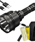 P30i Beast Mode Ultra Long Throw Flashlight Bundle With 2000 Lumens 1093 Yard Beam USB C Rechargeable Includes Two NL2150HPi