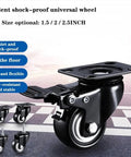 Grab Four Of These Badass Black Furniture Casters 2.5 Inch Universal Swiveling Rollers Built In Brake Solid Double Bearing Sleeve Smooth Operator Glide On Wood Or Tile Floors Daily shown with flexible design and locking mechanism.