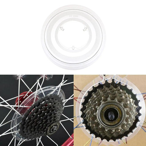 Clear Plastic Spoke Protector For Mountain Bike Rear Wheel Freewheel Flywheel Guard Easy Install Shield for chain protection