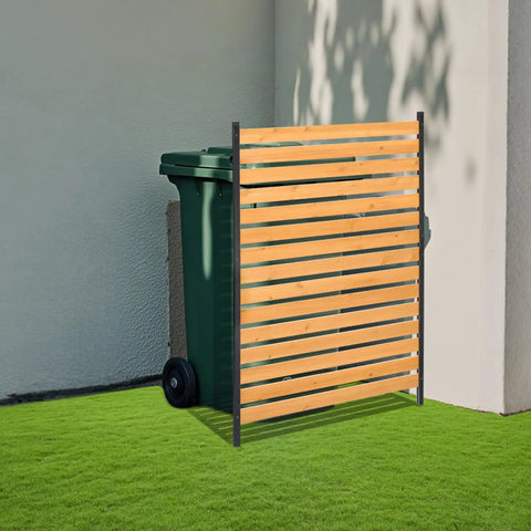 Wood Privacy Fence Screen For Outdoor AC Unit And Trash Can In Your Yard 39 Inch Wide By 61 Inch Long One Panel Pool Equipment Enclosure