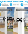 Door Knob Lockout Device With 3 Keys For Kidproof Safety, Easy Adjustable Knob Cover Lock, Prevent Keyhole Access, Matte Silver Finish