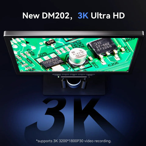 All In One 3K Digital Microscope With 10.1 Inch HDMI LCD Screen For Coins And Soldering, Coin Detail Magnifier Camera, 38MP Zoom, TV PC Compatible, DIY Grid Lines, 16GB Built In, Ultra Clear View For Tiny Parts. 3K PCB close-up on screen