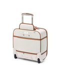 Back view of Chatelet Softside Underseat Carry On Luggage With Two Wheels Angora Ecofriendly Recycled Fabric And Vegan Leather Trim