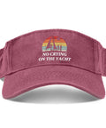 Cooling Humor Cap For Men Adjustable Visor Hat Deep Rose with "No Crying on the Yacht" embroidery, breathable fit