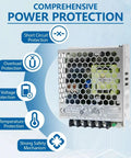Heavy Duty AC DC Switching Power Supply Delivering A Smooth 35 Watts At 12 Volts And 3 Amps with comprehensive power protection features.