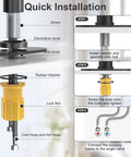 Quick installation guide for Top Shelf Stainless Steel Bathroom Sink Faucet With Slick Matte Black Finish And Full 1080 Degree Swivel Spout.