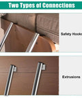 52 Inch Aluminum RV Bunk Ladder For Camper Bunk Beds Built Tough Heavy Duty Entry Ladder With 300 Lb Capacity Rust Resistant Aluminum Wide Twelve Point Eight Inch Width Easy Install, safety hooks and extrusions
