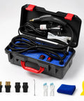 Piudoiliy 3200W High Pressure Commercial Steam Cleaner With 5 Bar Force And Auto Pump kit with attachments and accessories in case.