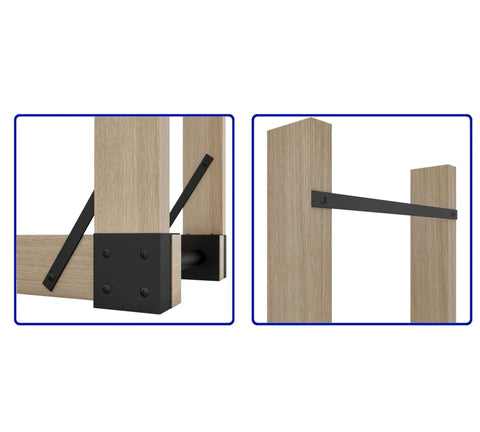 Heavy Duty Firewood Rack Bracket Kit With Rust Resistant Finish For Indoor Or Outdoor Use, DIY Adjustable Length Wood Storage Stand That Attaches To Your Own 2x4 Boards, Freestanding Metal Log Holder