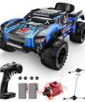 One Twelve Scale Fast RC Truck With Dual Batteries 45 KPH 4WD Off Road Monster RC Car For Adults And Kids shown with accessories
