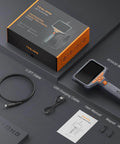 Dual Lens Endoscope With Light For Home And Auto Fixes, 4.3 Inch HD Borescope Camera components layout with accessories