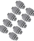 Set Of Ten Heavy Duty One Inch NPT Liquid Tight Conduit Connectors Made From Tough Nylon 6 for outdoor installations.
