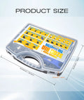 53 Piece Air Line Quick Connect Fittings Kit in plastic case with dimensions labeled, includes fittings and tubing cutter