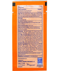 Back of Sport Sunscreen SPF 30 Travel Pack Lotion showing ingredients and directions, in orange 0.4 Fl Oz packet, pack of 24.