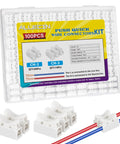 Push In Wire Connectors Kit 2A 250V No Fuss Quick Snap In Electrical Connectors 2 Pin 3 Pin Insulated Flame Retardant Housing