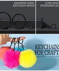 265 Piece Matte Black Swivel Snap Hooks And Heavy Duty Key Rings Set With Lobster Clasps And Jump Rings For Totally Fresh Jewelry Making And Sick Keychain Crafts Plus Zinc Alloy Gear Drops For Everyday Carry Bundles with assorted keychain rings and colorful pom pom keychains.