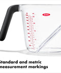 Angled 3 Piece Measuring Cup Set With Read From Above Design Liquid Measuring Cups for Easy Pouring and Quick Reads, ergonomic handle