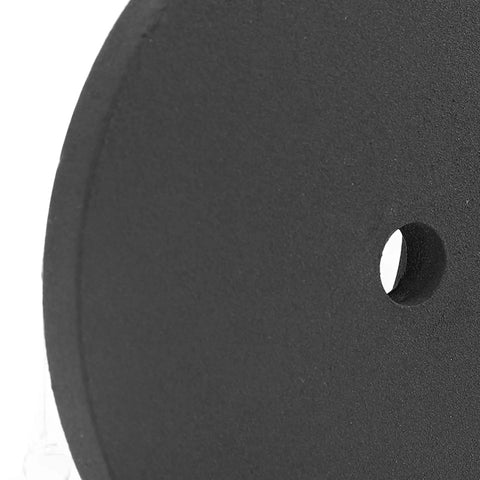 Close-up of Bottle Jack Lift Pad Iron Adapter with hole, 6 Ton capacity, 1.25 inch saddle diameter for safer lifts and frame protection.