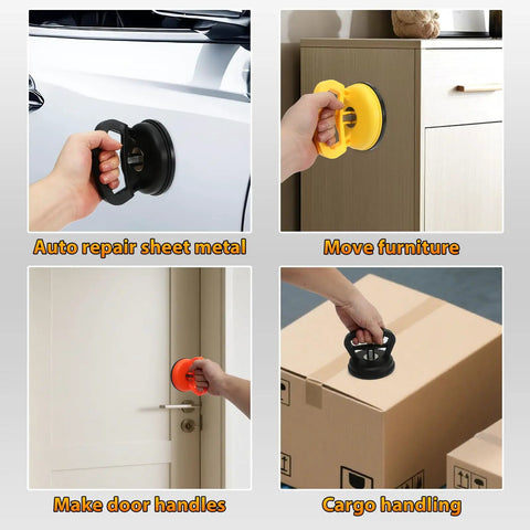 Orange Suction Cup Dent Puller Kit For Car Body Repair With Dent Remover Tool And Two Small Dent Repair Tools Includes Microfiber Wash Mitt For Hail Damage And Easy Auto Body Dent Fix black suction cup used on car panel and furniture