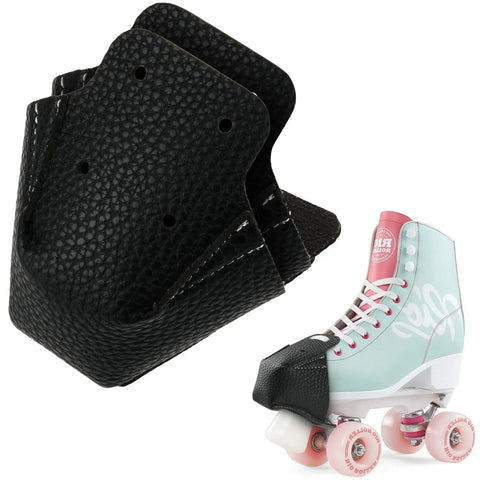 Two Pack Roller Skate Toe Cap Guards Protectors PU Leather Toe Covers For Roller Derby, Double Row And Quad Skates, Prevent Toe Wear