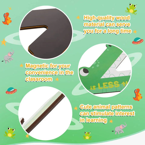 Five Animal Math Magnets For Classroom Teaching Kit Kid Friendly With Greater Than Less Than Plus Minus And Equal To Signs