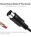 Close-up of 5-pin connector on 2 Pack 3 Foot 5 Pin MIDI Cables Male To Male DIN Connectors For MIDI Keyboard, Synth, Rack Synth