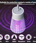 Indoor And Outdoor Electric Mosquito Killer With UV Light, USB Rechargeable Portable Fly Trap, High Voltage Grid, Grey