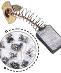 Close-up of one carbon brush and packaging from 60 Piece Electric Motor Carbon Brush Set With 10 Different Sizes Replacement Kit