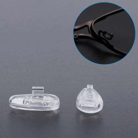 Replacement Silicone Nose Pads For Oakley Sunglasses Socket 5.0 And 5.5 6 Pack Soft Durable Comfort Fit close-up and on sunglasses