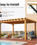 Set Of Four 45 Degree Angle Pergola Brackets Heavy Duty Connectors For Wooden Structures Gazebos Carports Treehouses And Slides