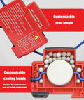 5 Pack Automatic Fire Extinguisher Guide Rail Mount Thermal Sensor Heat Activated Aerosol Suppression System 20g showing customizable cooling beads and lead length.
