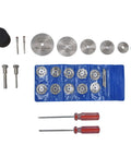 Complete Forty Four Piece Cutting Wheel Set With Diamond Cutter Wheels And Circular Saw Blades For Rotary Tools displayed in package
