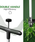 Upgraded Stand Up Weed Puller With 38 Inch Long Handle Five Claw Root Puller For Dandelions Back Friendly Weeding Tool in use