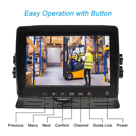 Heavy Hitter Magnetic Wireless Backup Camera System For Forklifts With 7 Inch Hd 1080p Monitor Rock Solid Digital Signal Rear View Cam Solar Charge Ready Setup