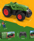 Remote Control Tractor Toy for Kids 3 to 5, RC Tractor With Lights and Farmer, 1 to 24 Scale, Rechargeable Farm Toy Tractor for Toddlers