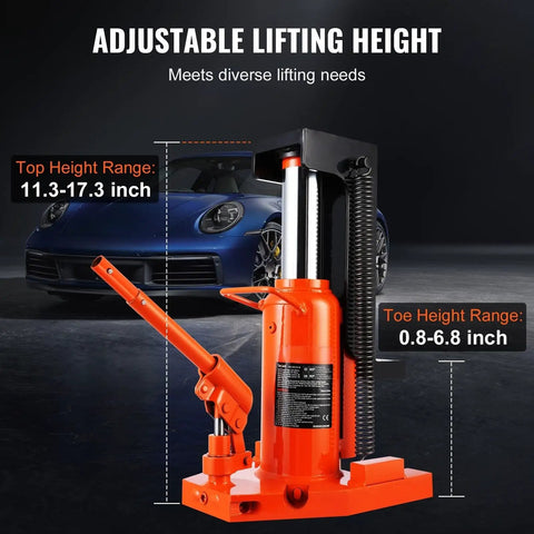 Heavy Duty Hydraulic Toe Jack Offering Five Ton Lift And Ten Ton Top Hoist For Shops And Factories with adjustable lifting height.