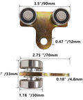 Four Wheel Cable Trolley System With Four Bearing Trolley Assembly for 1-5/8 Inch Wide Strut Channel, showing dimensions and components.