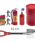 RC Scale Fire Extinguisher Oil Drum Container Bottle And Shovel Mini Fuel Tank Decoration For 1 To 10 RC Crawler Cars Set