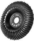 Premium 4 5 Inch Wood Carving Disc For Angle Grinder With 5 8 Arbor Reducer Ring Universal Fit, black steel, for wood smoothing.