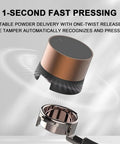 Smart Automatic Espresso Coffee Tamper With Digital Touch Panel Plus Twenty Adjustable Pressure Levels For Precision Ground Compaction and smooth coffee press style.