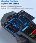 Beast Precision Digital Clamp Meter 600A TRMS with 9999 Counts showing real-time data and curve log on display