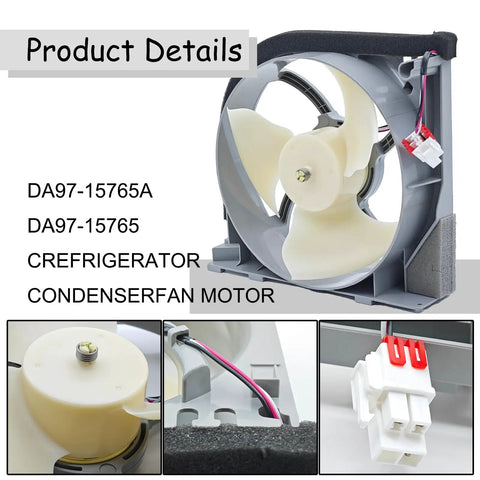 Condenser Fan Motor Replacement For Samsung Refrigerator Fits RF263BEAESP AA-04 RF263BEAEBC AA-04 with OEM Parts DA97-15765A