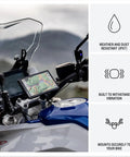 Zumo XT3 4.7 Inch Motorcycle GPS Navigator mounted on bike, weather and dust resistant, with vibration resistance and secure mount