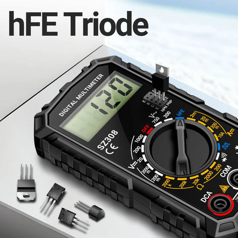 Versatile Digital Multimeter For AC And DC Voltage, Current, Resistance, Continuity, And Diode Testing with hFE Triode