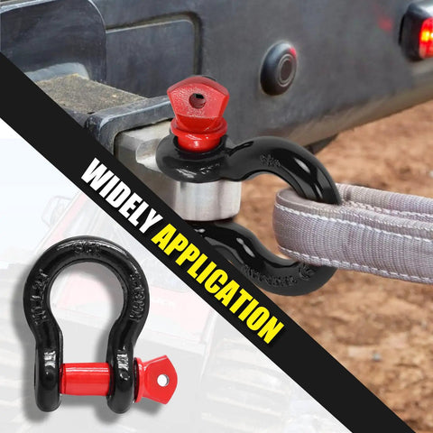Rugged Half Inch D Ring Shackles With Screw Pin Zinc Plated Rustproof Build 2 Pack Of Heavy Duty Towing Hardware in use.
