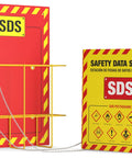 Wall Mounted SDS Station With 3 Inch Binder And Wire Rack OSHA GHS Safety Data Sheet Station Bilingual Labels Display Sign
