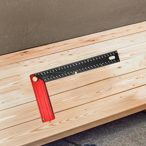 Folding Aluminum Alloy Measuring Gauge and Engineering Square with Multi Angle Ruler for Ultra Precise Right Angles Layout Tool on wood surface